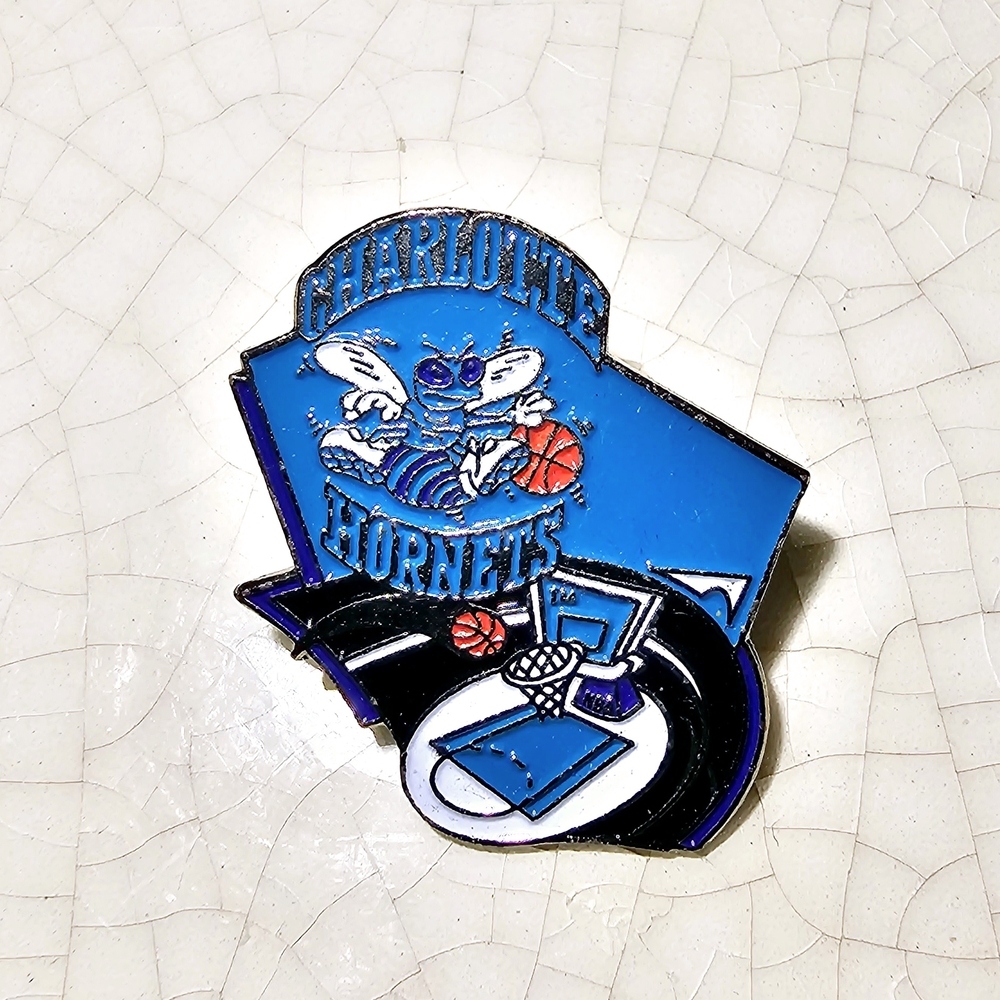 Vibrant Blue and Black Charlotte Hornets Pin